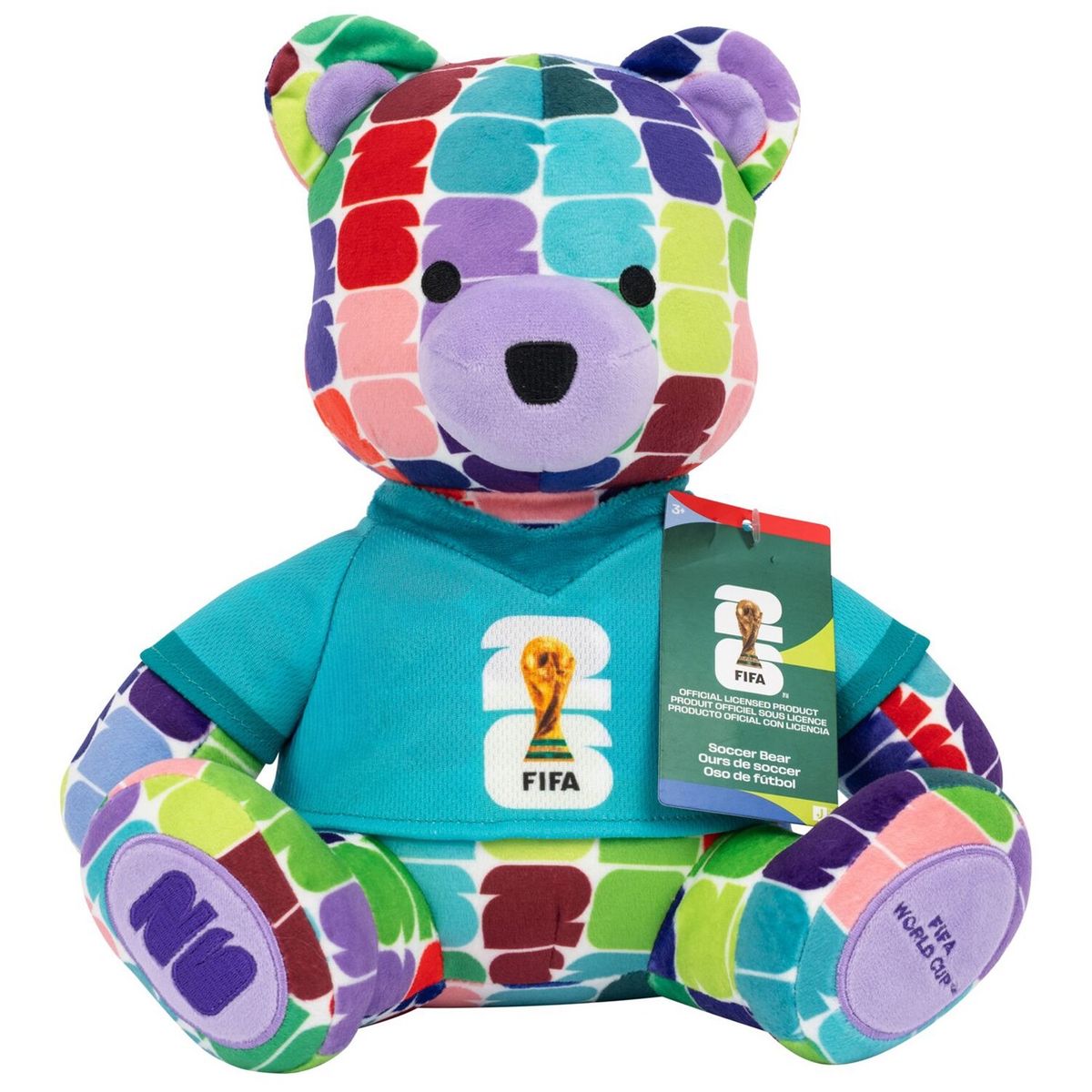 Official FIFA World Cup 2026 Colorful Plush Soccer Bear Plush Toy NWT