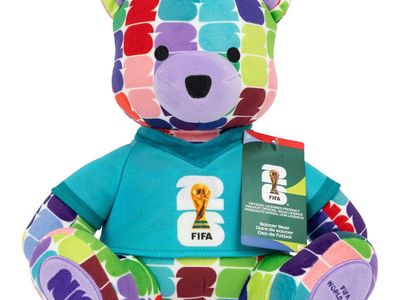 Official FIFA World Cup 2026 Colorful Plush Soccer Bear Plush Toy NWT