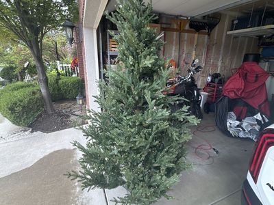 Lightly used pre lit Christmas tree