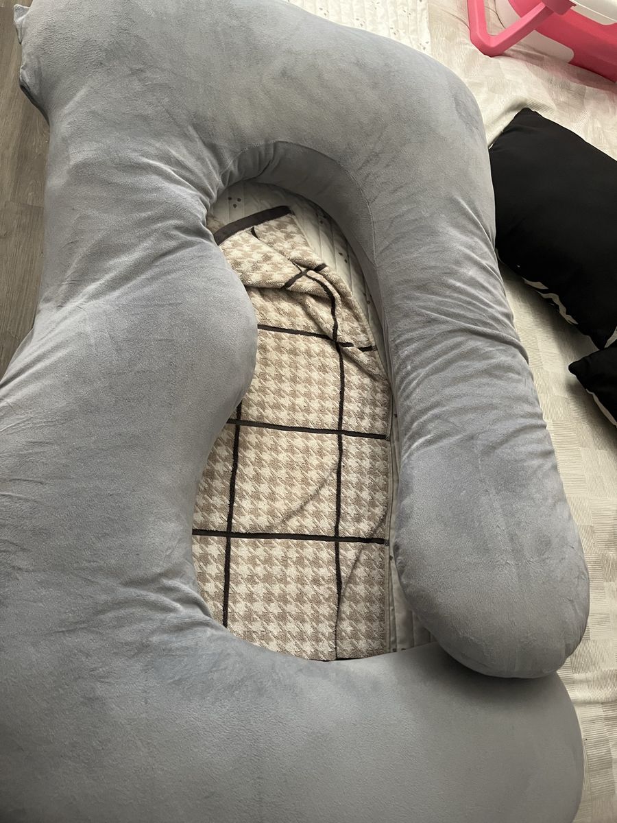 Comfort U-Shaped Pregnancy Pillow - Full Body Support Maternity Pillow, Gray