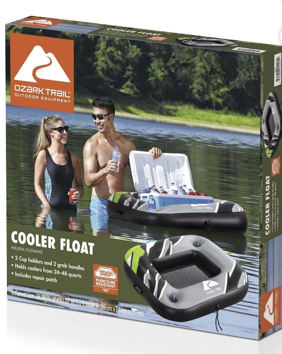 Ozark Trail Cooler Float with 2 Cup Holders & Grab Handles, Puncture Resistant, Repair Patch Included