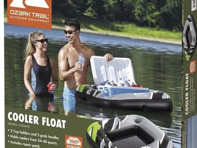 Ozark Trail Cooler Float with 2 Cup Holders & Grab Handles, Puncture Resistant, Repair Patch Included