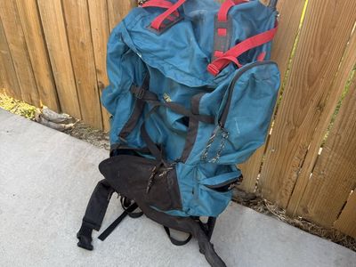 External solid Frame Backpacking Backpack