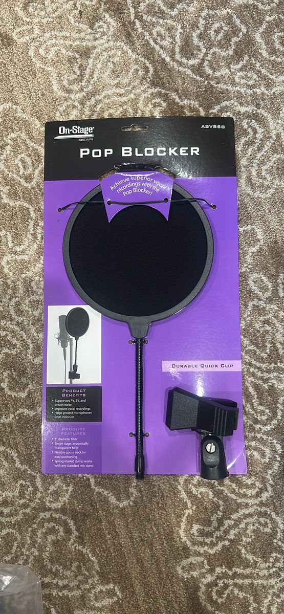 On-Stage Pop Blocker, Mogami CorePlus 25ft Mic Cable, König & Meyer Microphone Stand - New Audio Gear