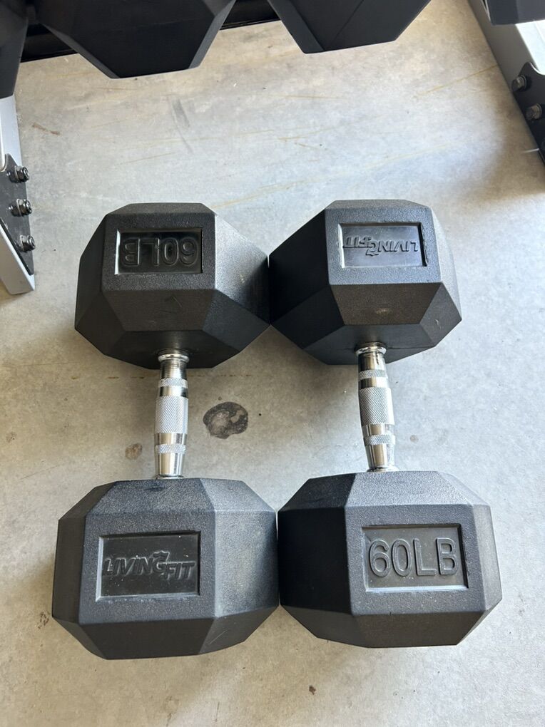 Pair Of 60# Dumbells