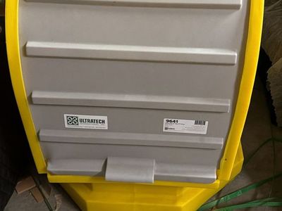 New Ultratech 9641 Poly-Spill Pallet, Yellow/Gray, 66 Gallon Capacity, Chemical Spill Containment