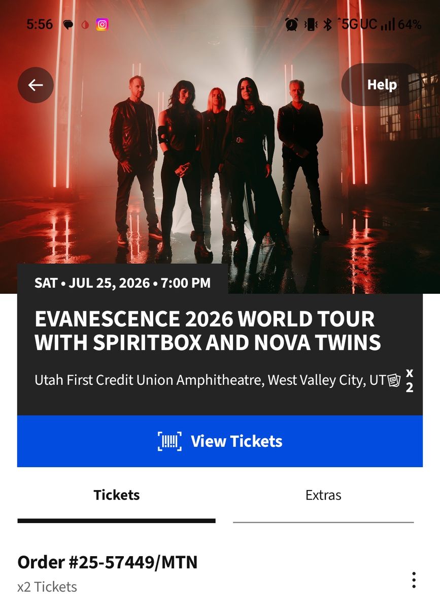 Evanescence 2026 world tour July 25th