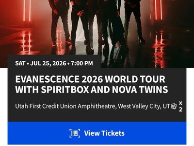 Evanescence 2026 world tour July 25th