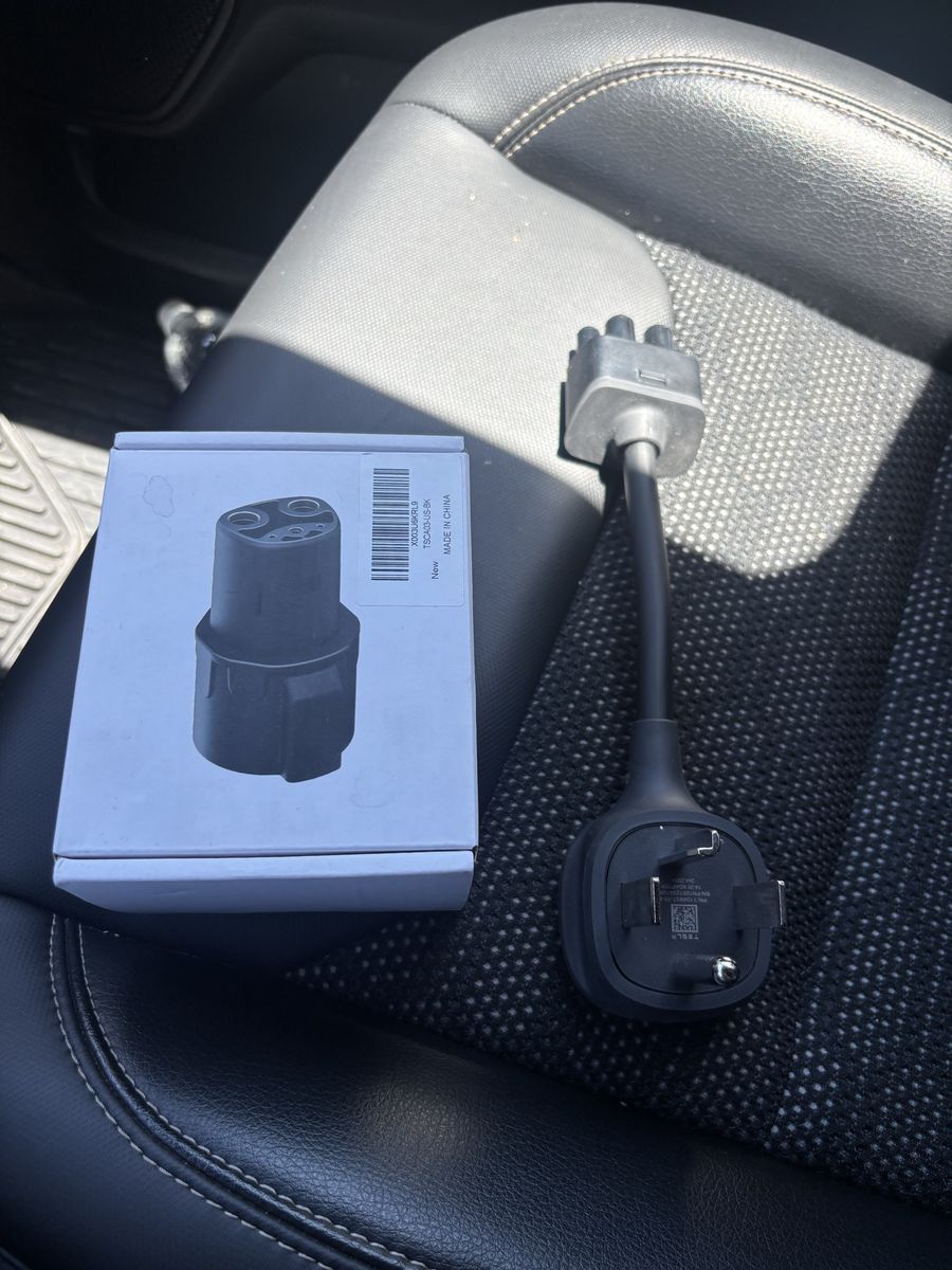 Tesla NEMA 14-30 charging adapter and J1772 adapter