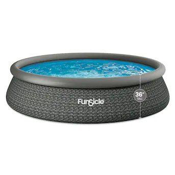 Funsicle 15ft x 36in QuickSet Ring Top Above Ground Swimming Pool Herringbone