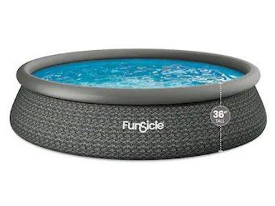 Funsicle 15ft x 36in QuickSet Ring Top Above Ground Swimming Pool Herringbone