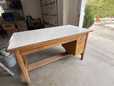 Solid Oak Drafting Table