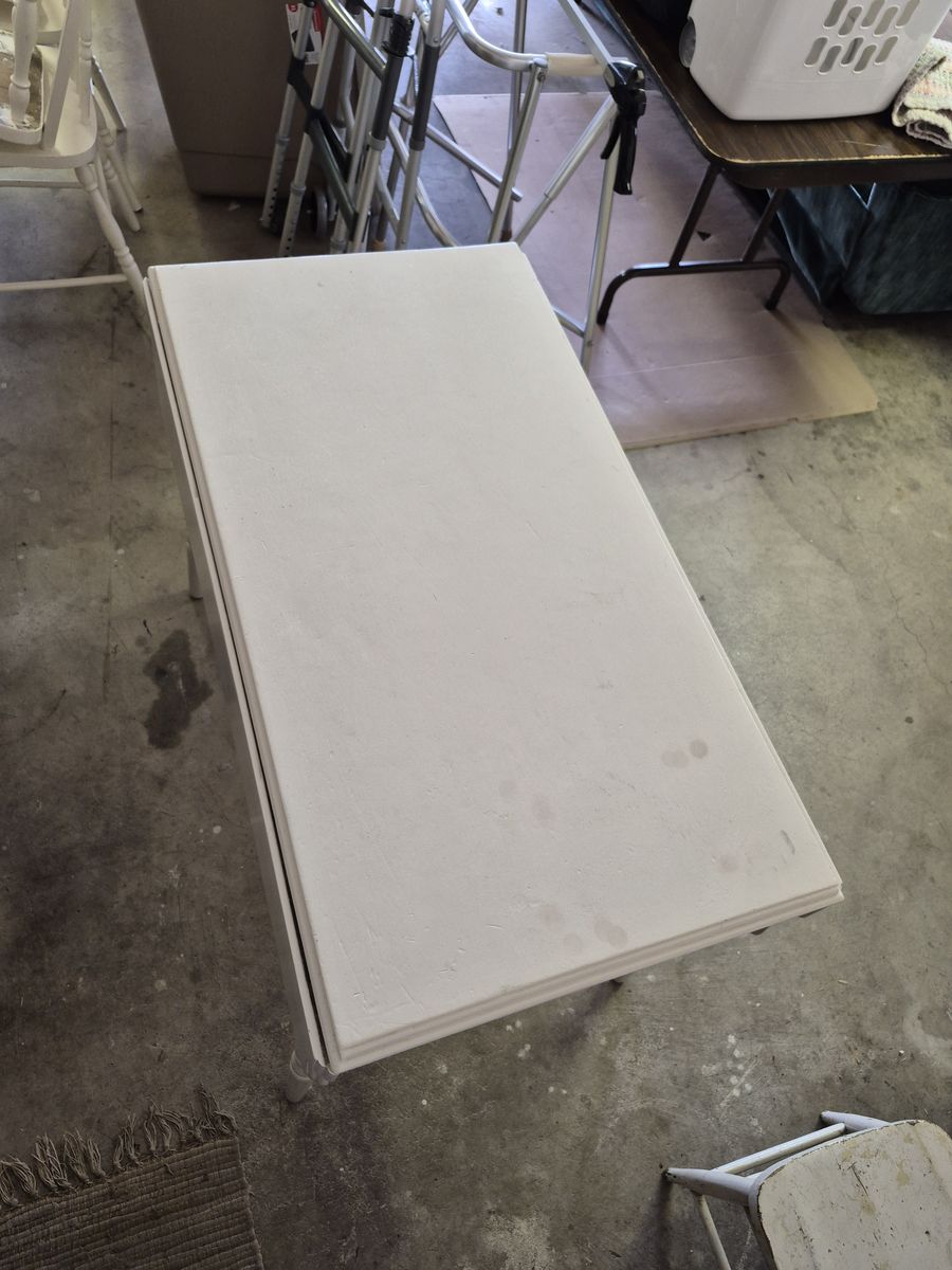 Small vintage drop leaf dining table with 4 chairs