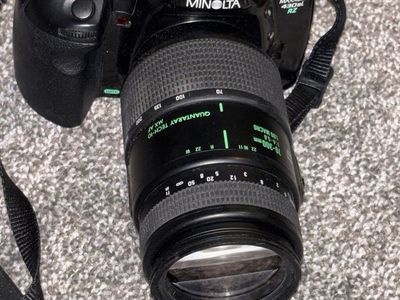 Minolta Maxxum 430si RZ 35mm SLR Film Camera with Quantaray Tech-10 AF 70-300mm Zoom Lens
