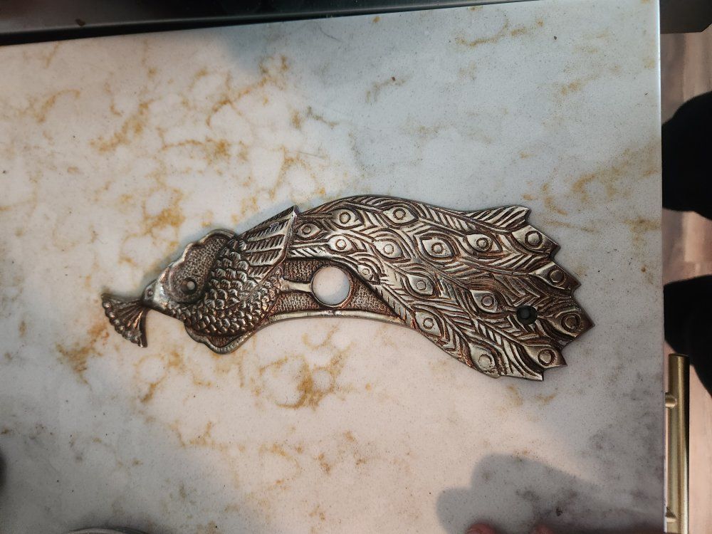 anthropologie door bell cover peacock vintage