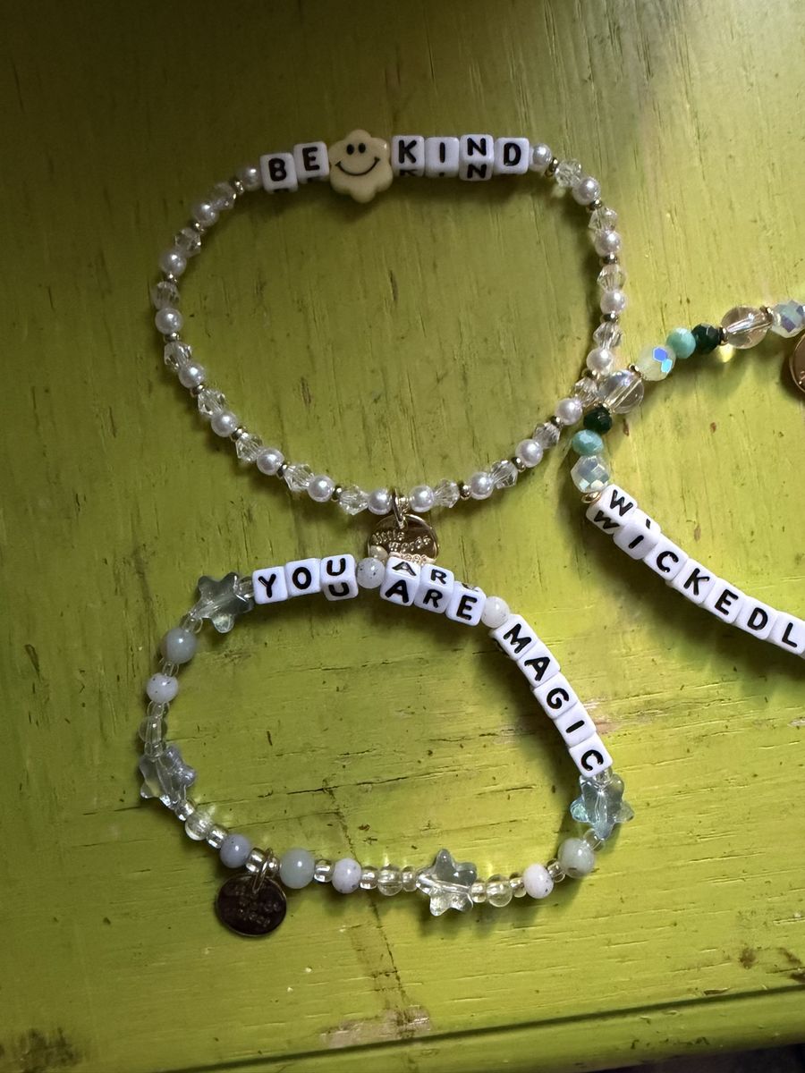 Little Words Project Be Kind, You Are Magic, Wicked Brave Beaded Bracelets, Set of 3