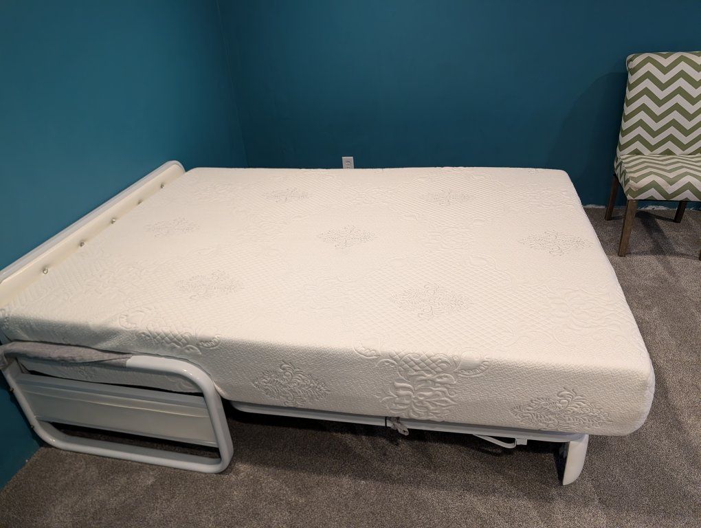 White Foam Queen Sized Mattress - Used as Guest Bed