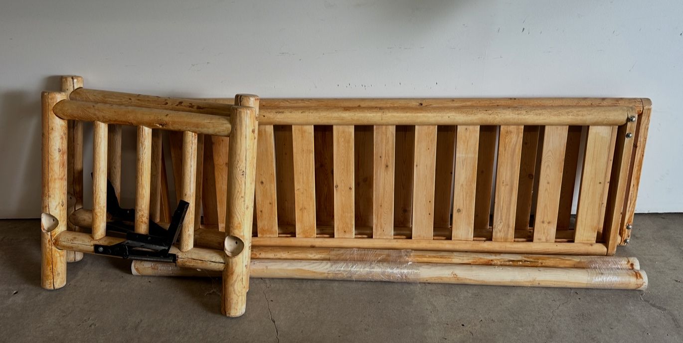 Rustic Solid Log Futon - Frame Only