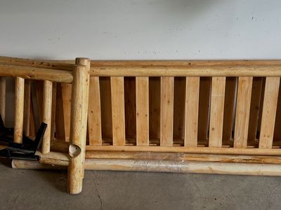 Rustic Solid Log Futon - Frame Only