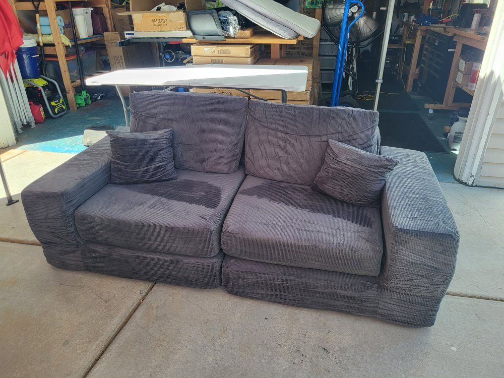 Oversized Plush Fabric Sofa
Gray*