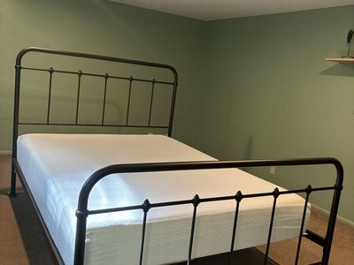Black metal bed frame - queen size