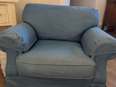 Denim Armchair - Plush Seating for Living Room/Bedroom