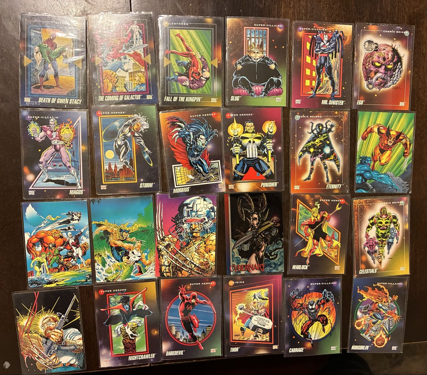 1992 Impel Marvel Universe Series 3 Lot - 41 Cards W/ Wolverine Panoramic Mural, Spider-Man, Hulk, Carnage, Punisher - Mid-Serie