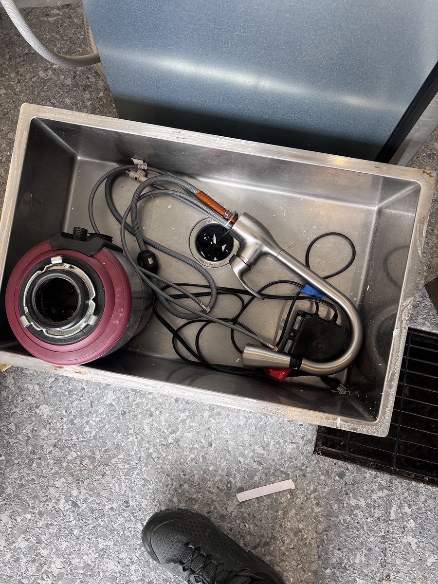 Kitchen Sink + Faucet + Garbage Disposal Combo – $225
