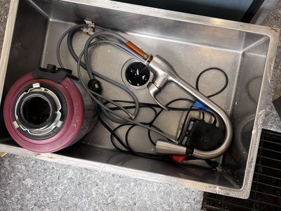 Kitchen Sink + Faucet + Garbage Disposal Combo – $225