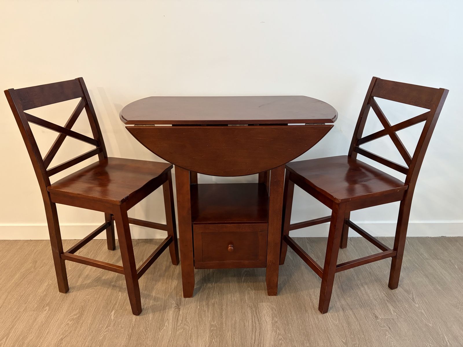 Pup Set Drop Leaf Table with Two Tall Chairs and Storage Drawer -Target Brand