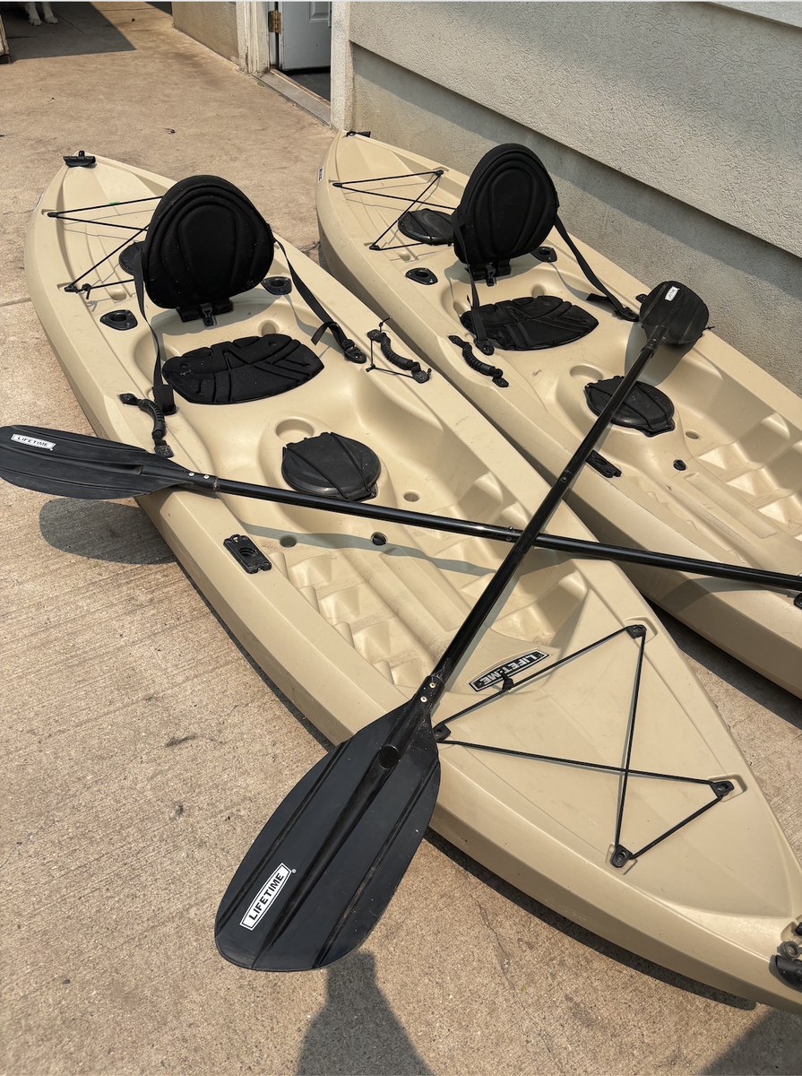 2 Lifetime Tamarack Angler 100 Fishing Kayaks