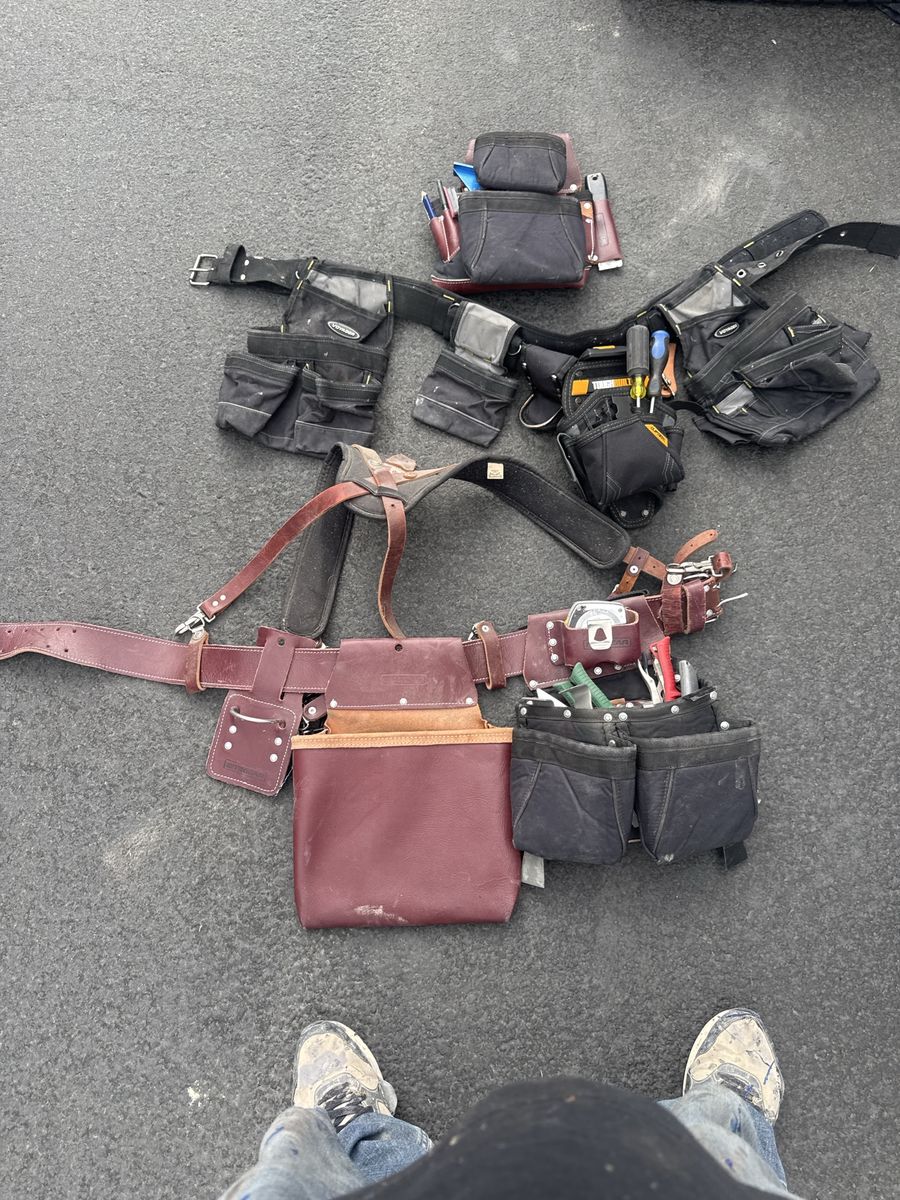 Gatorback & Voyager Work Belts with Suspenders and Tool Pouches Lot