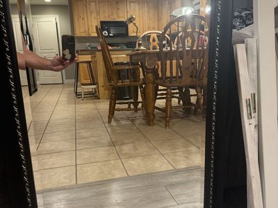 Large Black Decorative Framed Wall Mirror