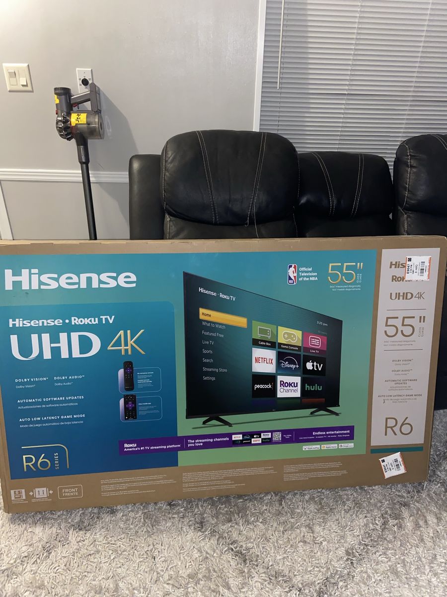 Hisense 55" R6 Series 4K UHD Smart Roku TV - New in Box