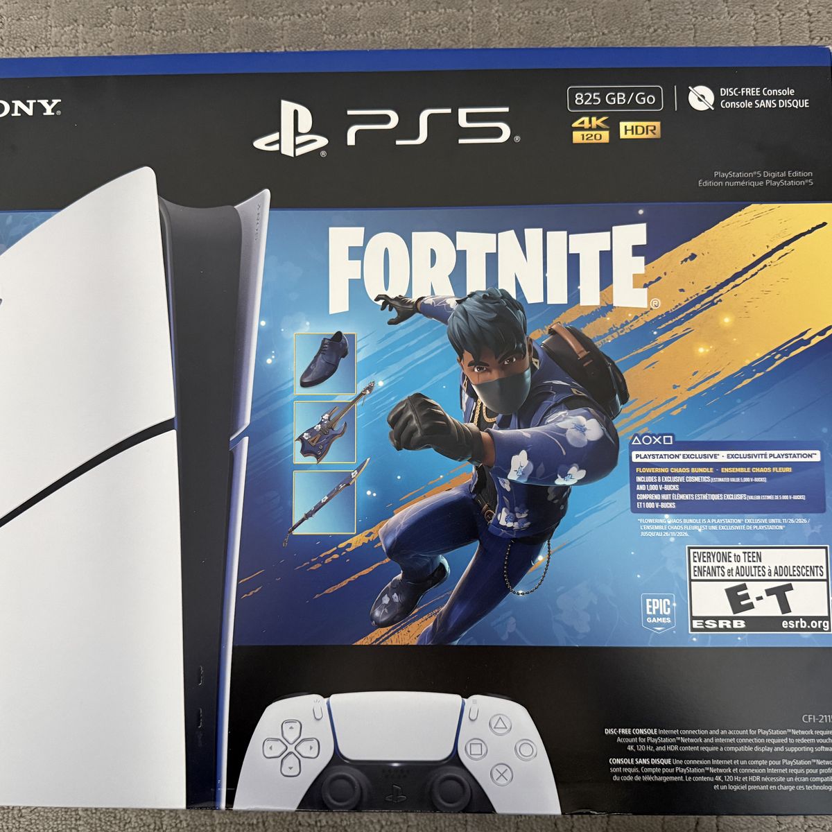Brand New PS5 Digital Edition 825GB - Fortnite Flowering Chaos Bundle