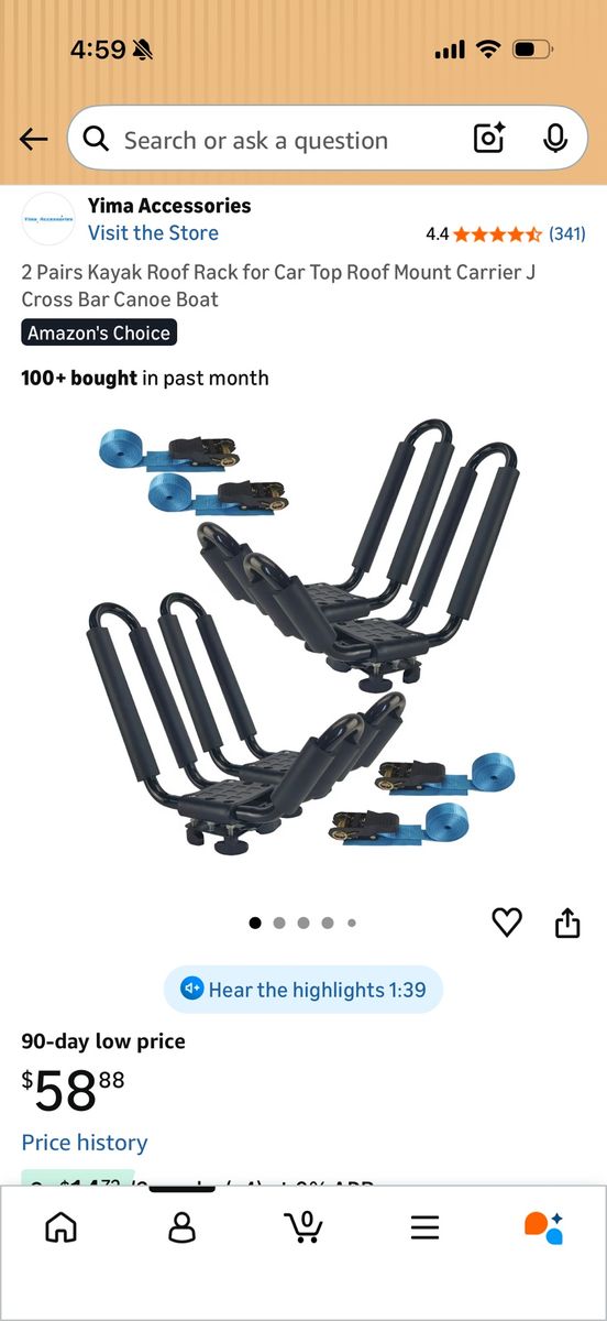 Set Of 2 Kayak j Mounts