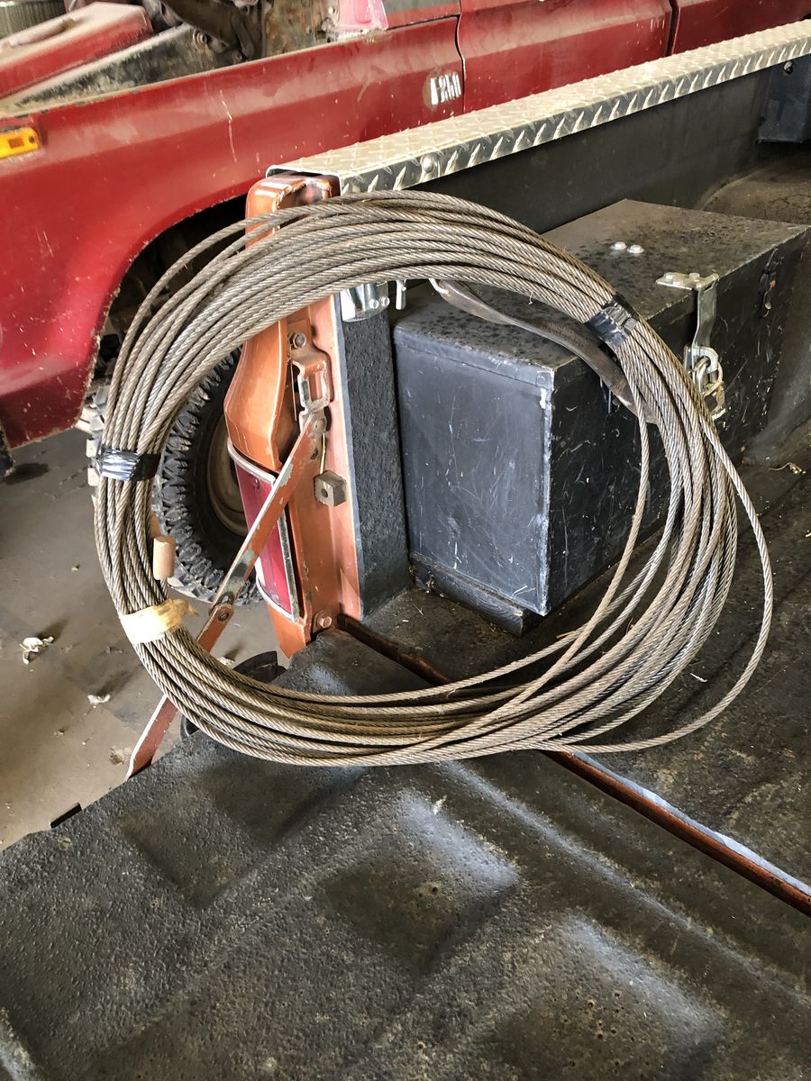 150 ft. Winch cable, 9/32” just shy of 5/16” $25