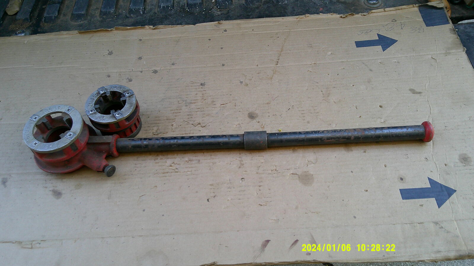 Toledo Pipe Dies With No. 12 Ratchet  And 1&1/4" and 1&1/2" Dies All For $25