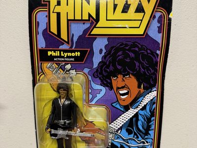 Thin Lizzy Phil Lynott Super 7 ReAction Action Figure Black Leather Sealed