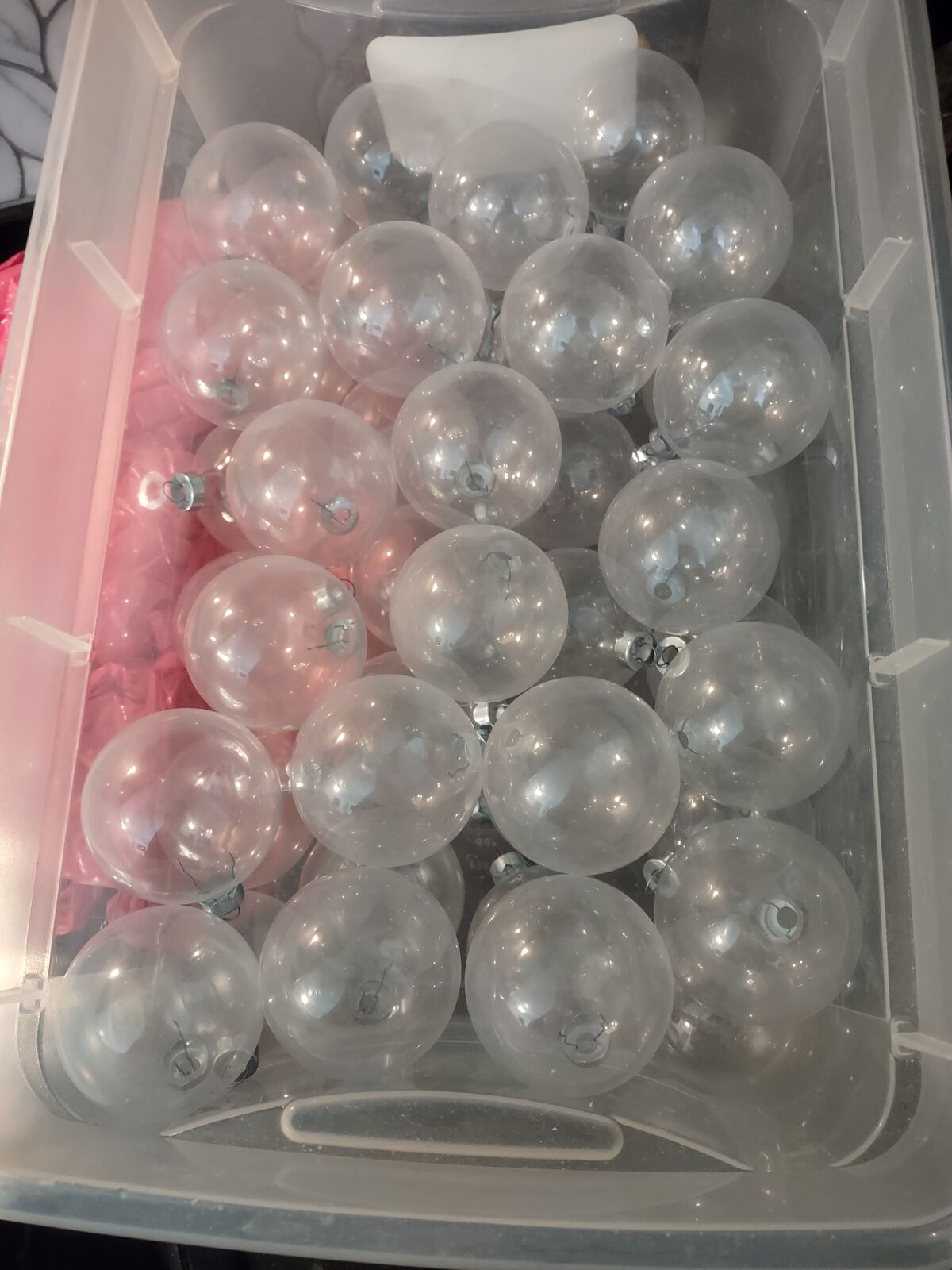 ORNAMENT SPHERES CLEAR GLASS