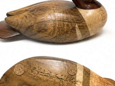 Handcrafted Wooden Duck Decoy Sculpture by Gordon White (2010)