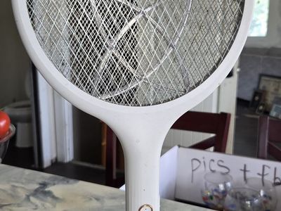Rechargeable Electric Bug Zapper Racket with Stand