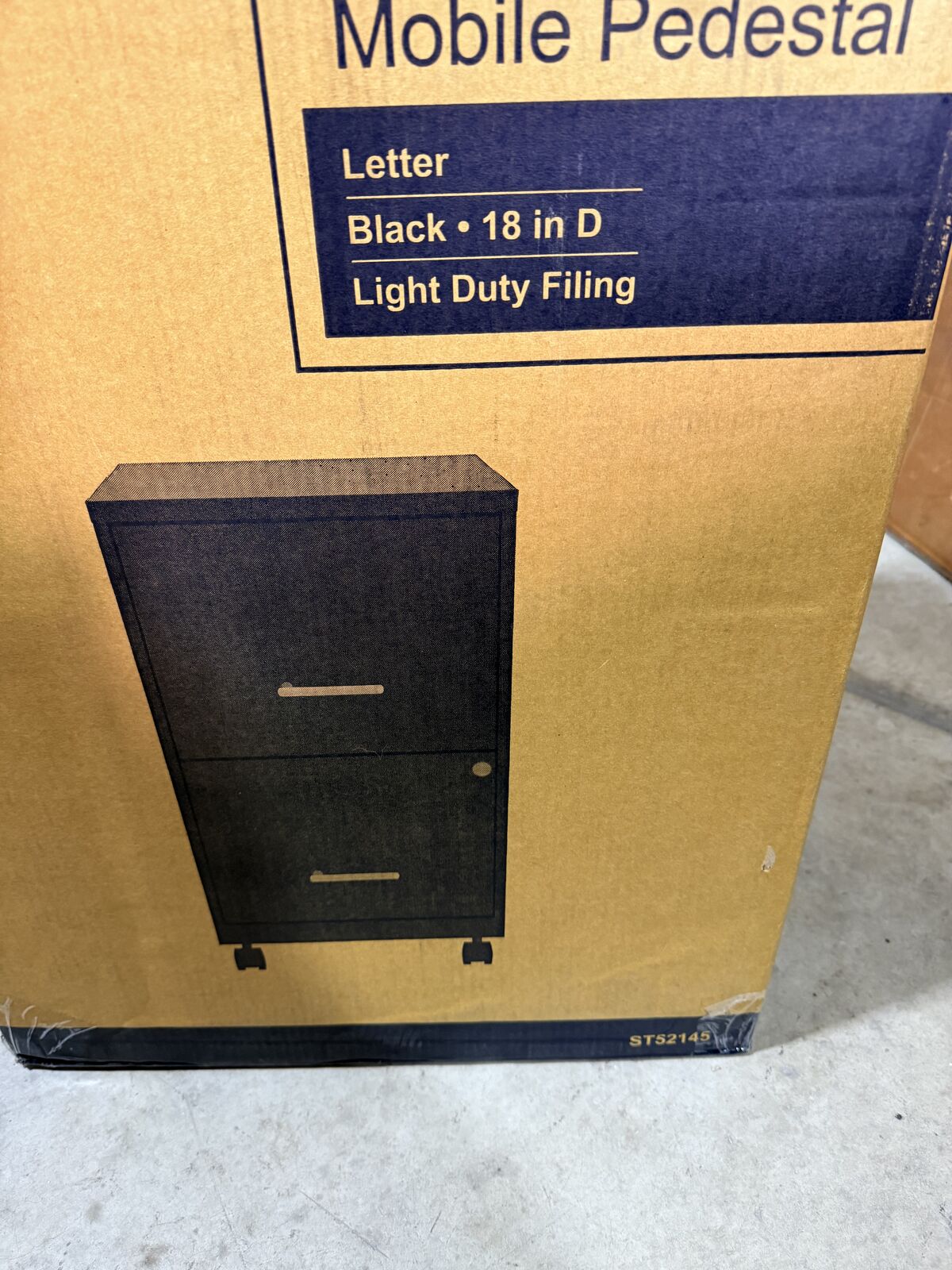 NEW 2-Drawer Mobile Vertical File Cabinet, Letter Size, Lockable 26.3"H x 14.3"W x 18.9"D Black