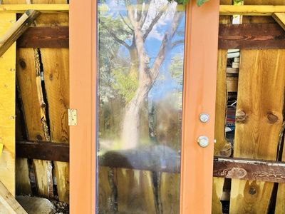 Used 36" x 80" Full-Light Entry Door w/ Hardware - Ideal for Shed/Greenhouse