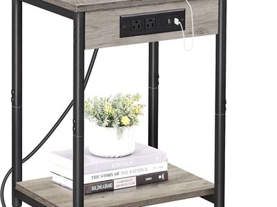 Side Table Set w/ Built-In Outlets (Set of 2)