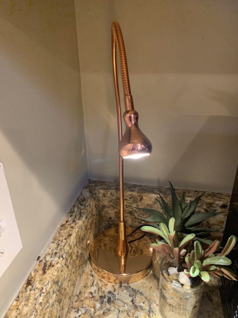 Jansjo Copper Rose Metallic Flexible LED Desk Lamp