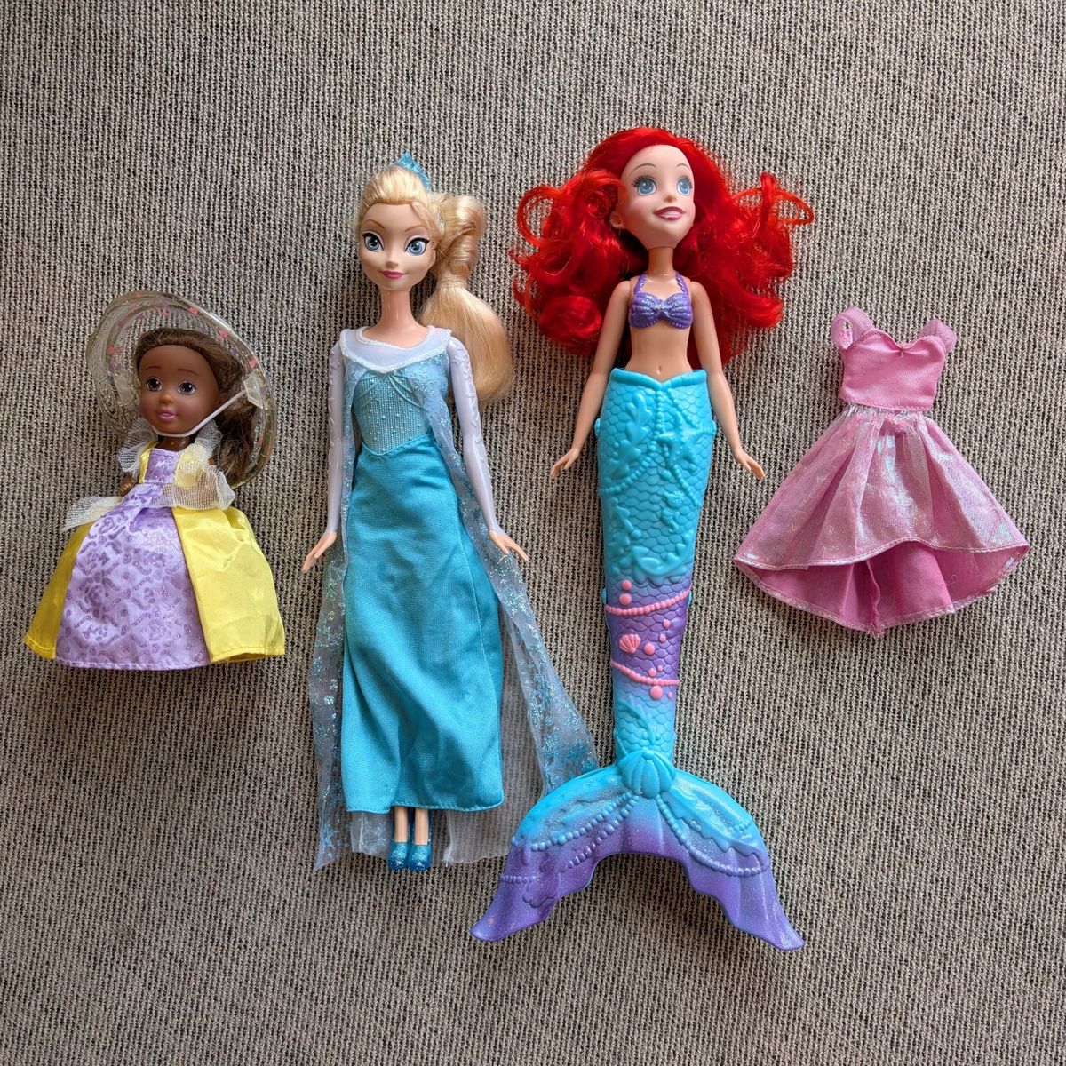 Disney Elsa Ariel Mermaid Dolls and Cupcake Doll