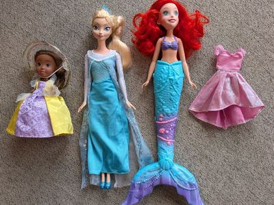 Disney Elsa Ariel Mermaid Dolls and Cupcake Doll