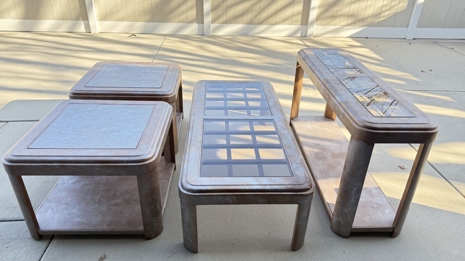 4-piece solid oak tables. Coffee Table, Console Table, End Tables