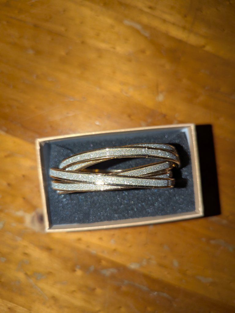 Steve Madden Glitter Design Interlocking Bangle